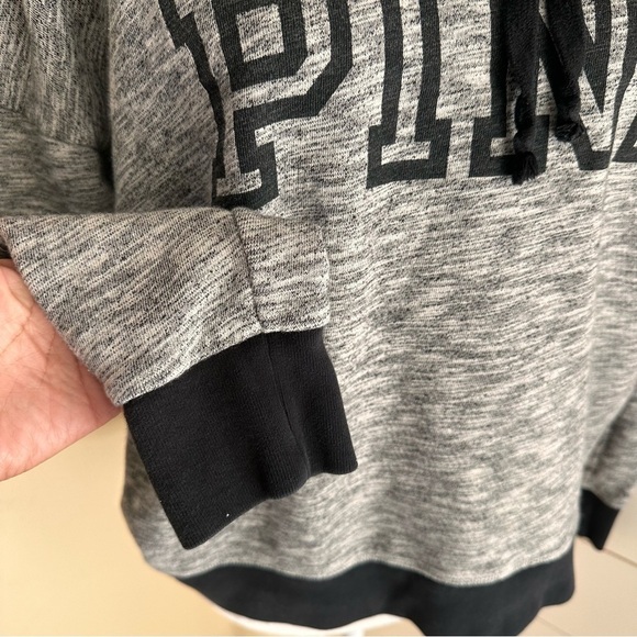 Victoria’s Secret PINK Cowl Neck Pullover Gray Sweatshirt Lounge Medium M - Picture 4 of 5